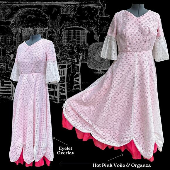 Vintage Maxi Dress Retro Costume Cosplay SouthernBelle Cottage Hamilton Retro30s - Picture 1 of 11